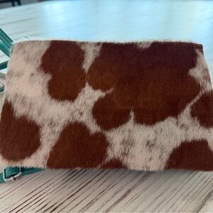 Chic Cow Print Fur Clutch